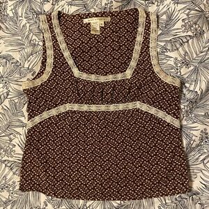 Max Studio Chocolate Floral Blouse